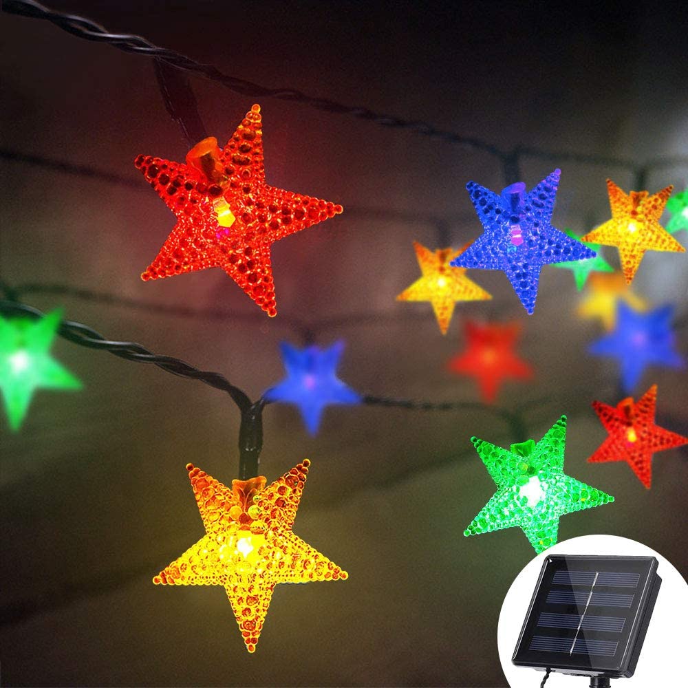 12meters Solar Christmas Star lights Outdoor Waterproof Light Fairy