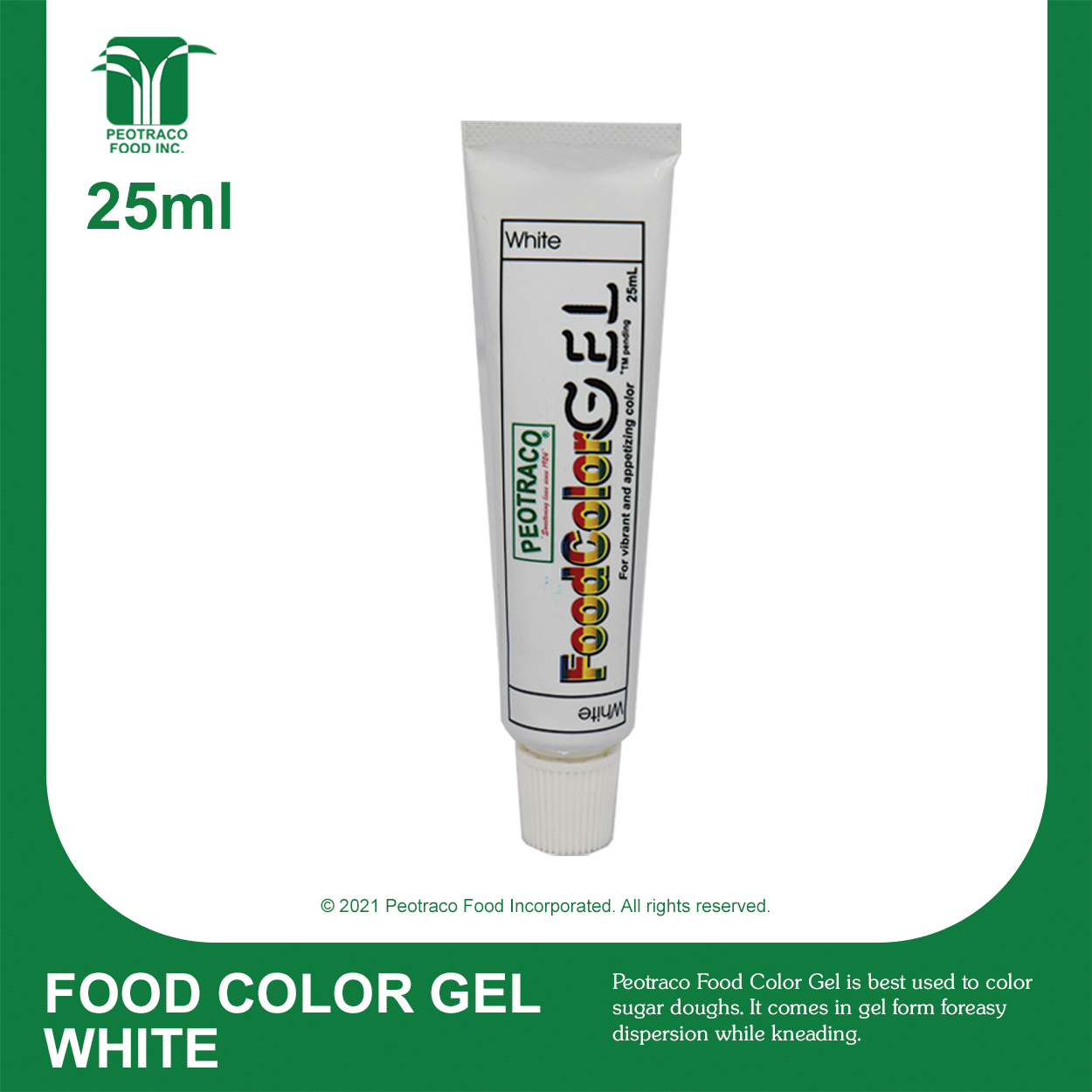 Peotraco Food Color Gel (25mL) White Lazada PH