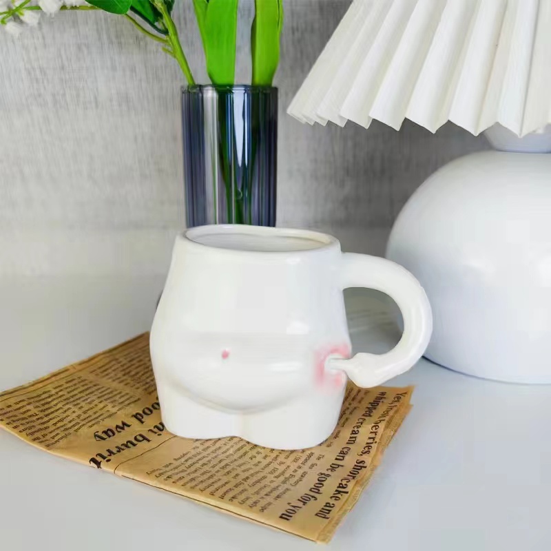 Kawaii Ceramic Mug Cute Coffee Cup Milk Tea Water Cups Creative Pinch Belly  Cup кружка Gift Porcelain Drinking coffee Mugs - AliExpress