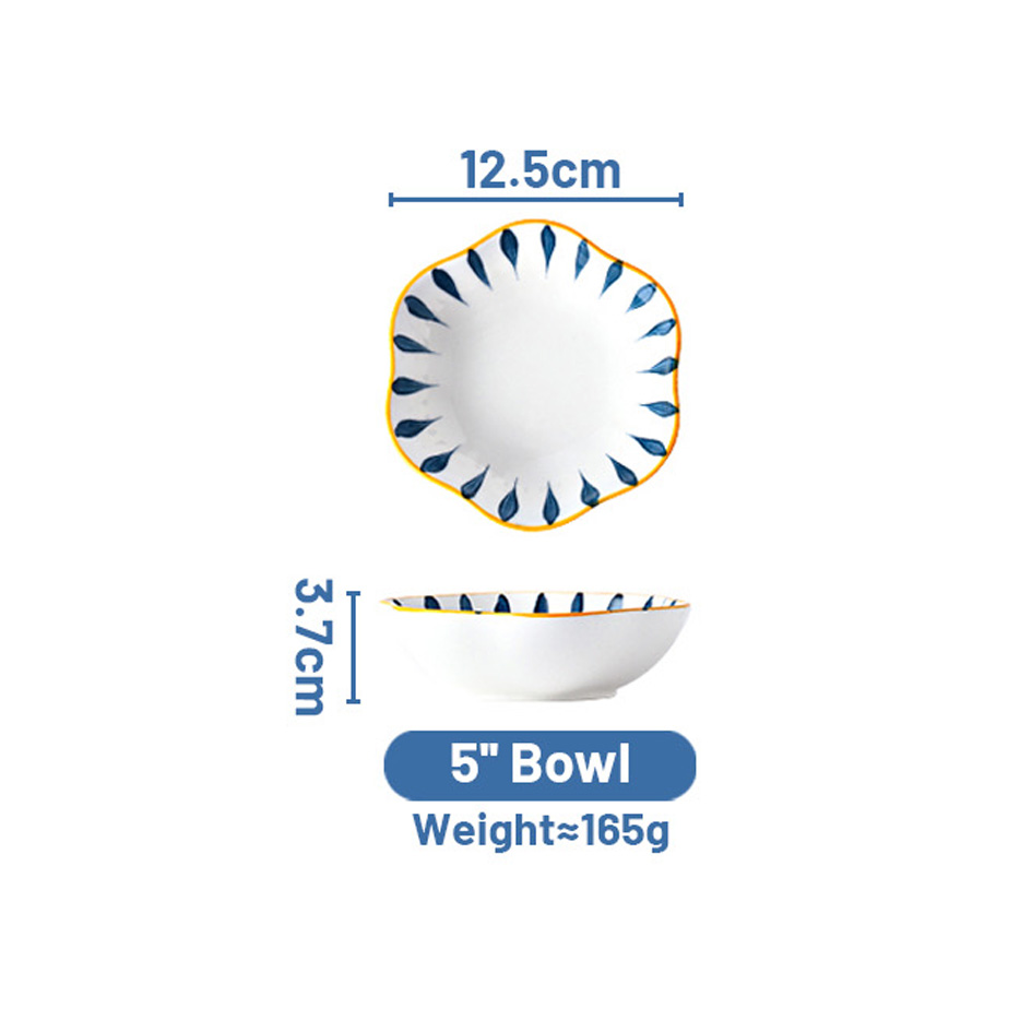 Ceramic Plate Bowl set Nordic Minimalist Style Serving Plate Soup Bowl