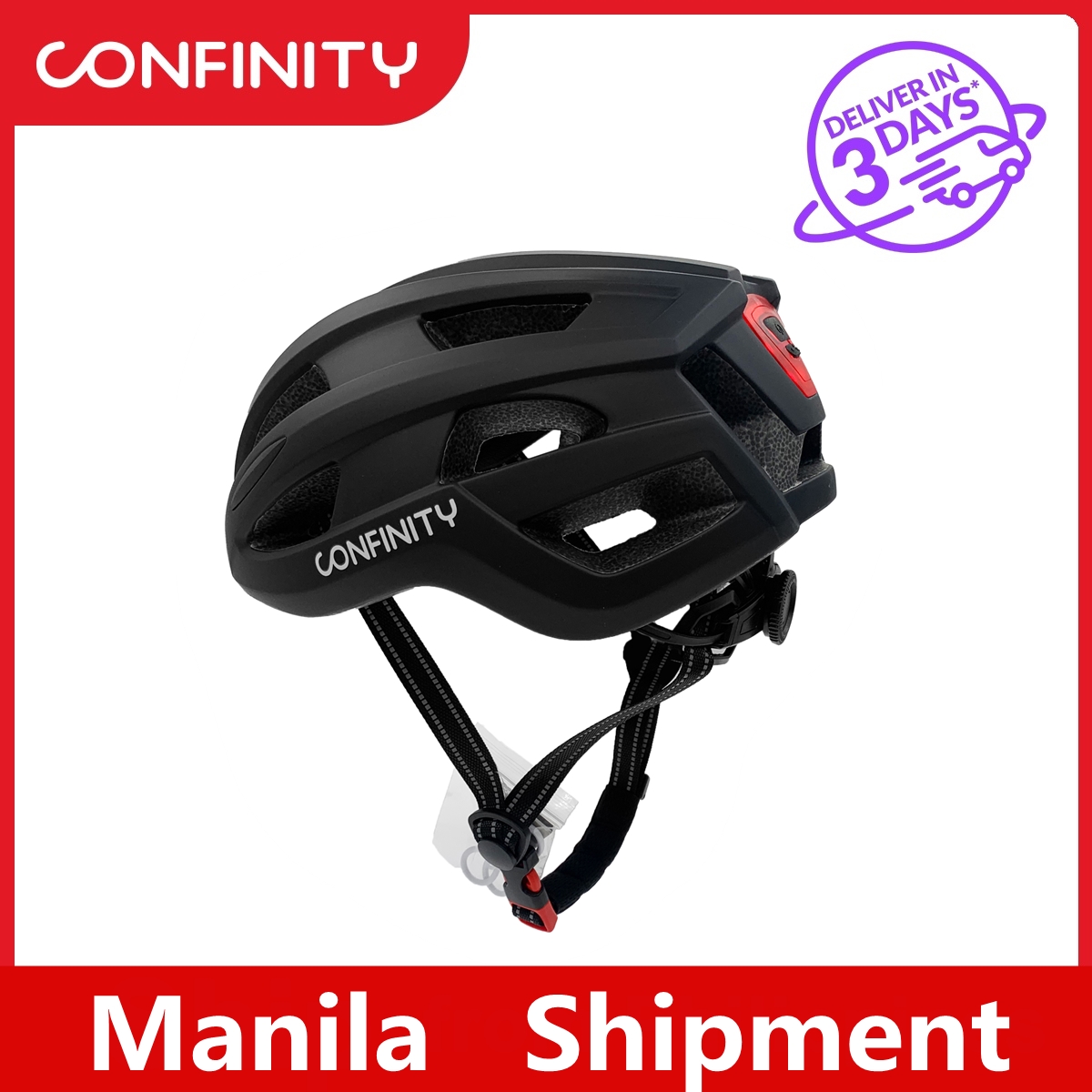 CONFINITY Cycling Helmet Night Safety Helmets With Warning Light