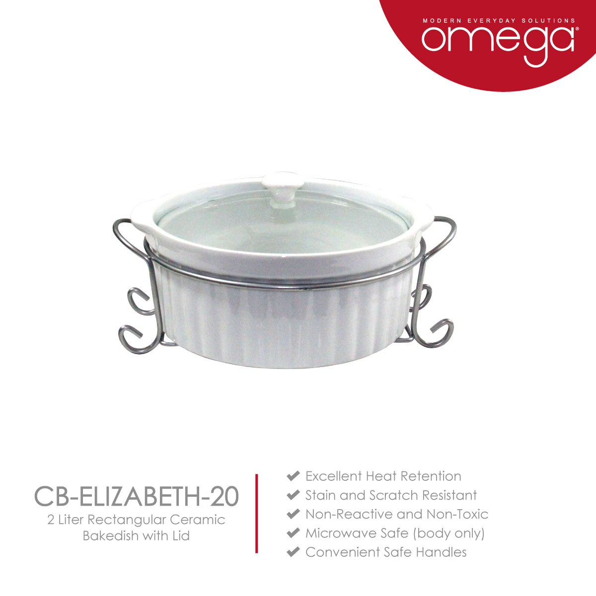 omega ceramic casserole