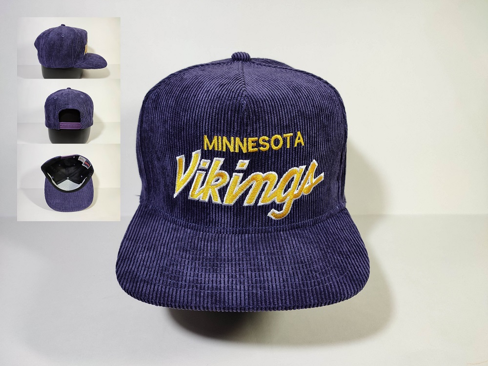 Vintage Minnesota Vikings Sports Specialties Script Corduroy Hat
