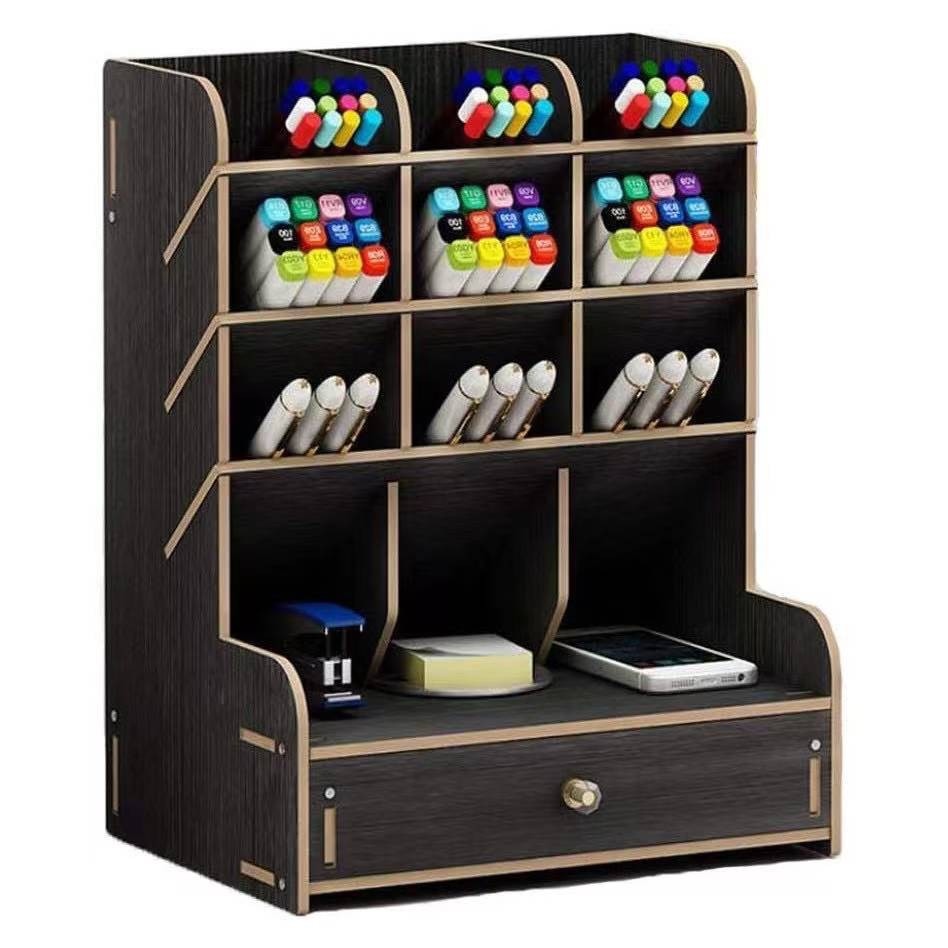 SUNNINE LIFE [BCM] Wooden Desk Organizer MultiFunctional DIY Pen