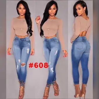 blue skinny trousers