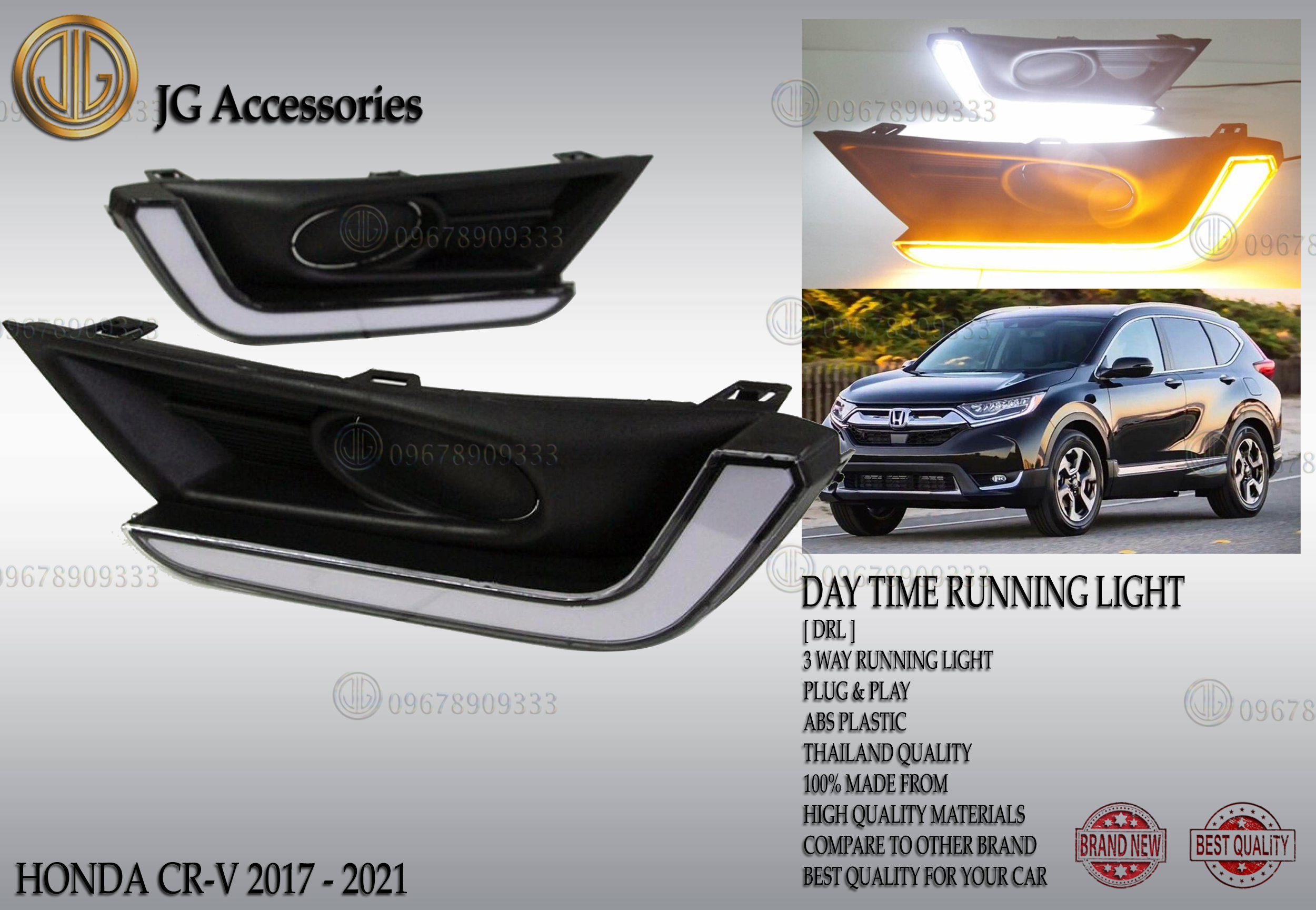 HONDA CR-V / CRV 2017 2018 2019 V1 FOG LAMP COVER [ DRL ] DAY TIME