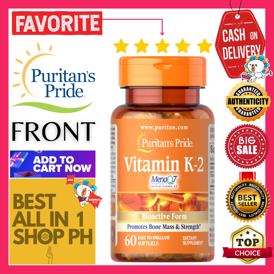 Puritan's Pride Vitamin K2 Mena Q7 50 mcg 60 Softgels Bone and Teeth