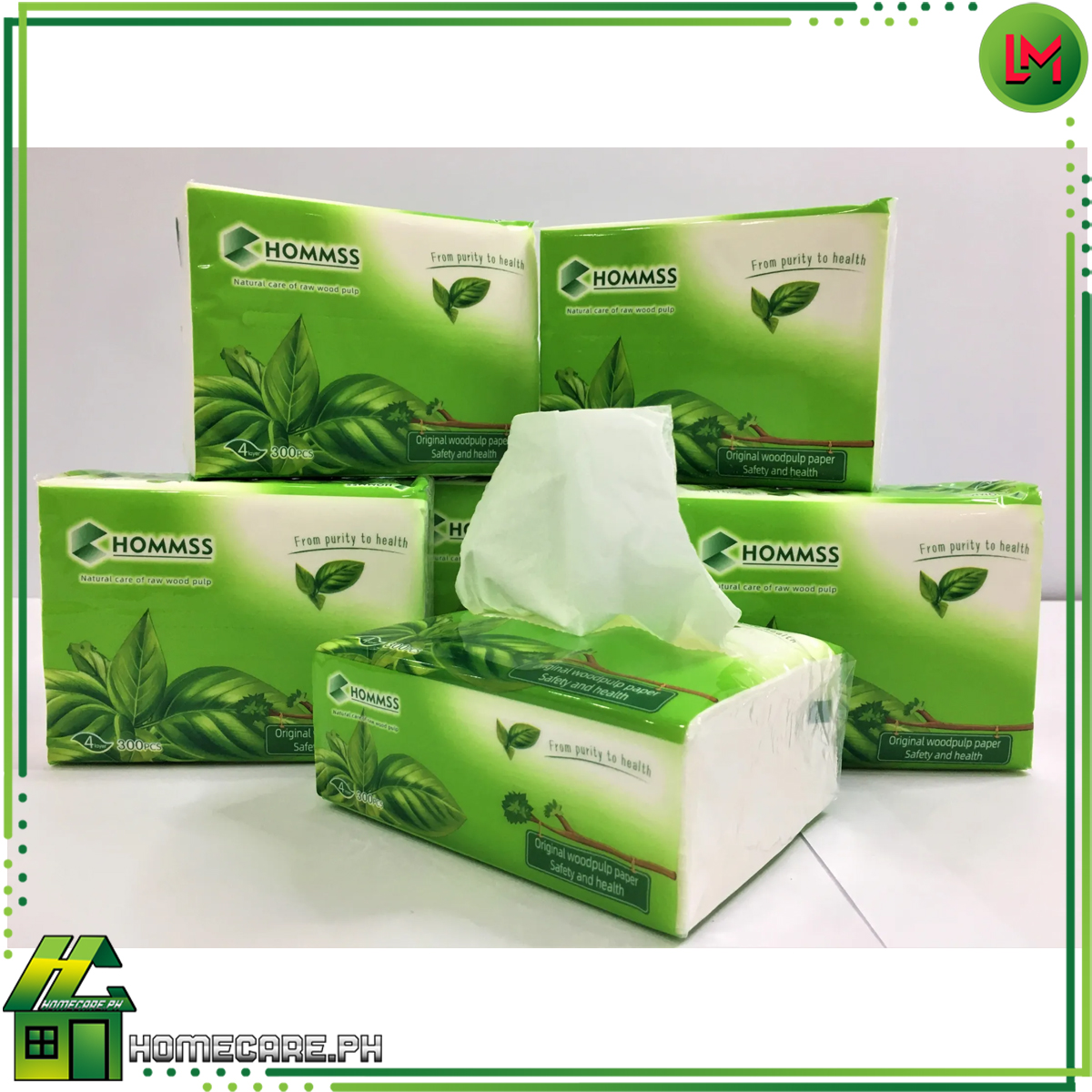 HOMECARE PH. HOMMSS Facial Tissue 4 Ply 360 sheets 1PACK/8PCS | Lazada PH