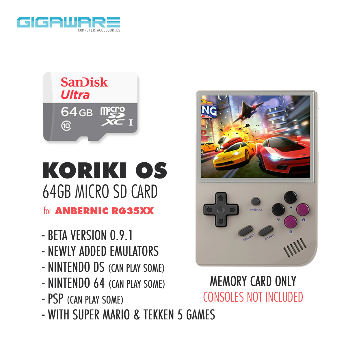 Gigaware Custom OS Cards for Portable Consoles Anbernic RG35XX GarlicOS  KorikiOS and Miyoo MIni Plus OnionOS etc | Lazada PH