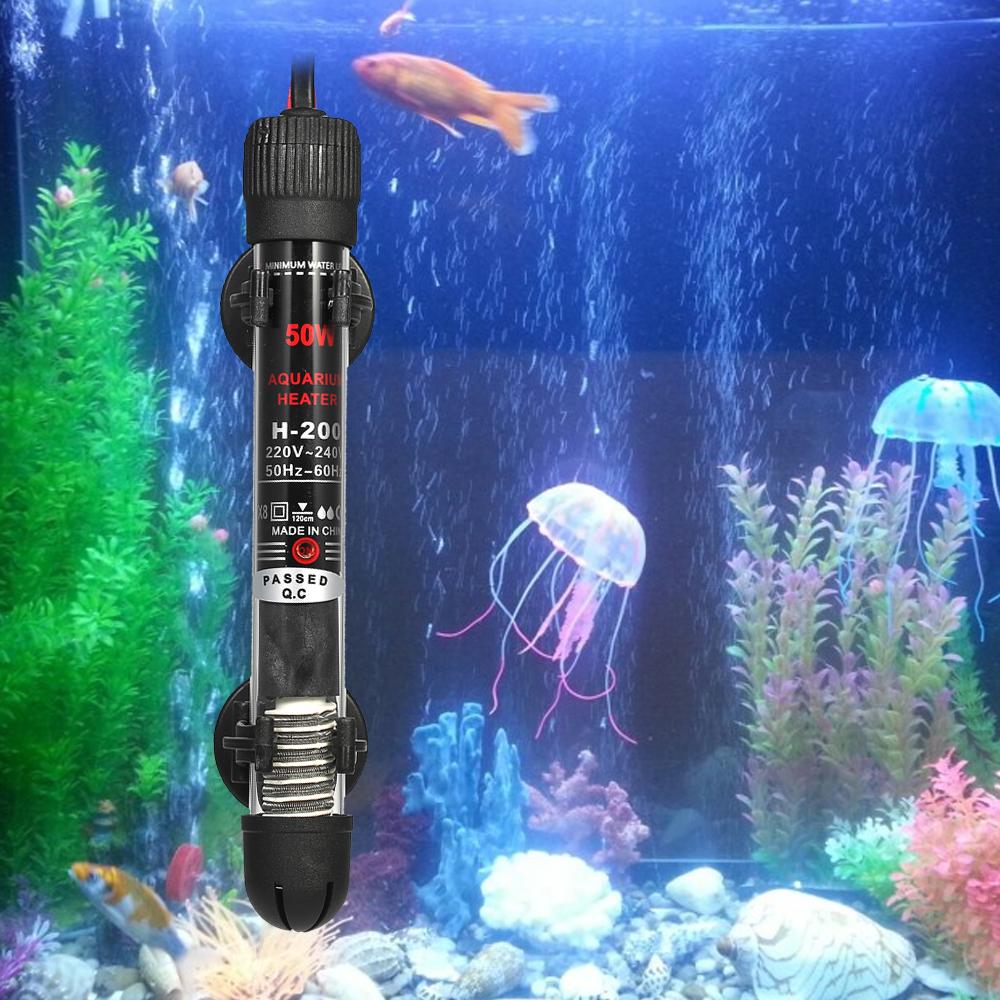 Thanh sưởi ấm chìm, cho bể cá, bể cá thủy tinh điều chỉnh nhiệt độ 50w
