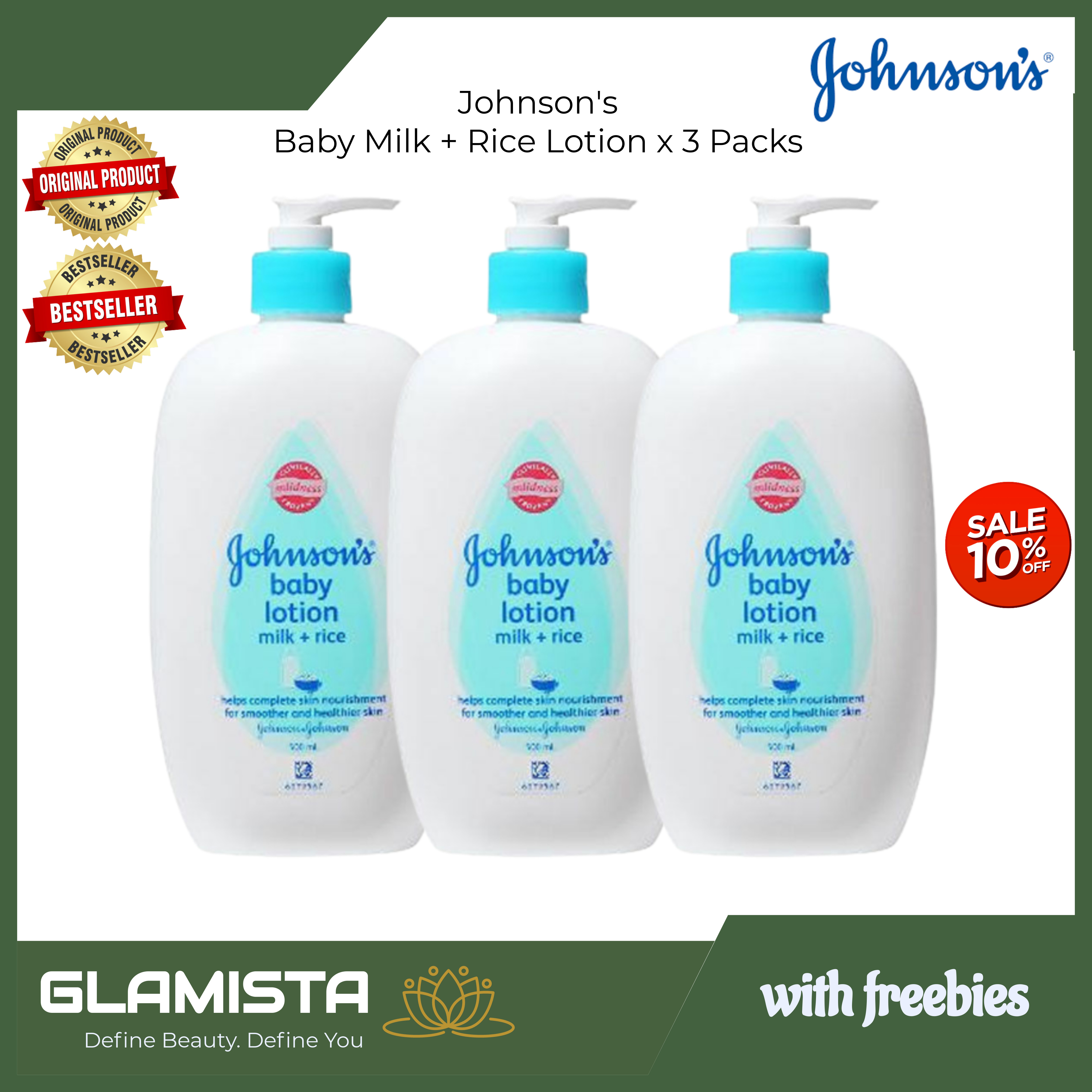 GLAMISTA Johnson's Baby Milk + Rice Lotion 500ml Lazada PH