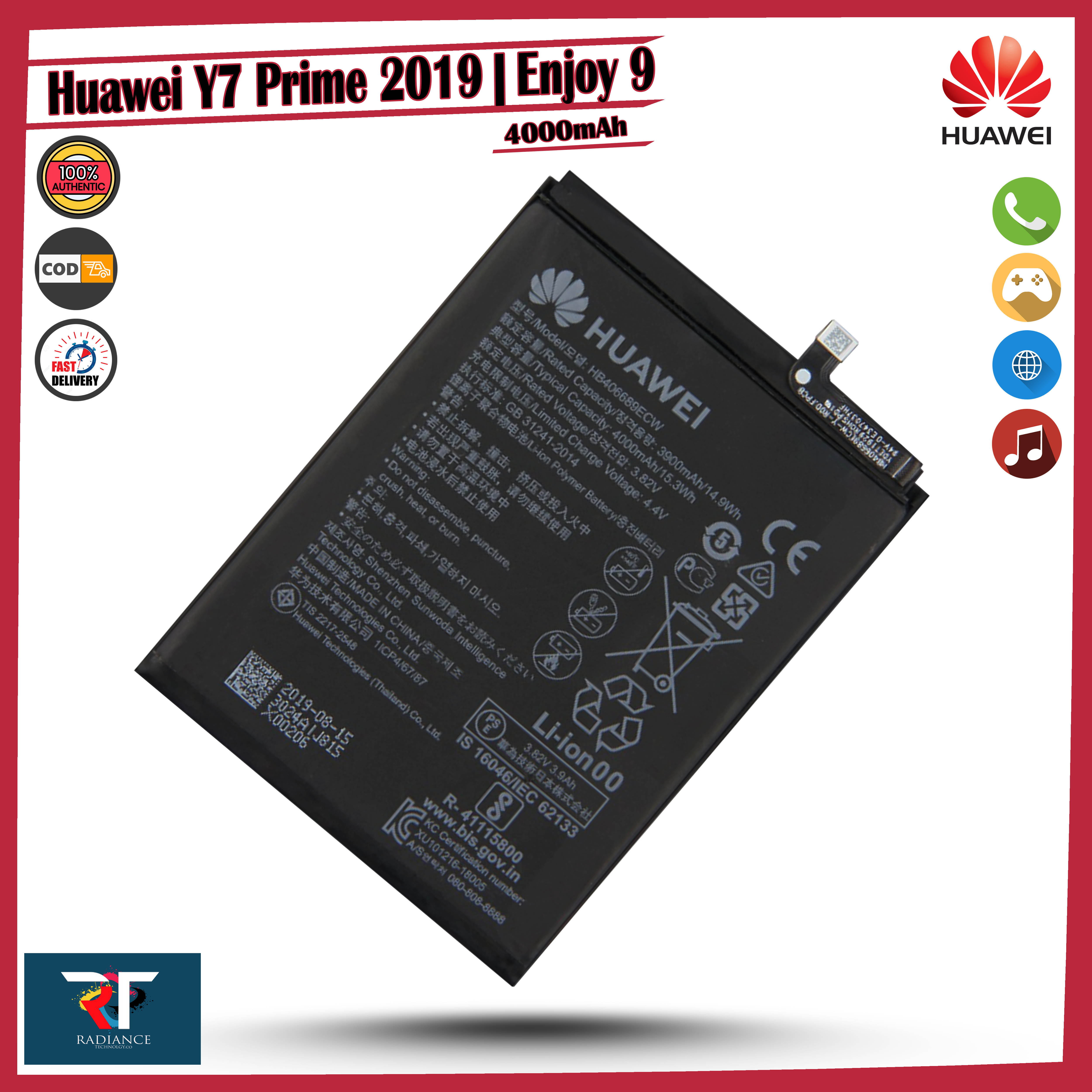 Huawei Y7 Prime 2019 Enjoy 9 Battery DUB-LX3 4000mAh| Model: HB406689ECW  Manufacture (Original Genuine) | Lazada PH