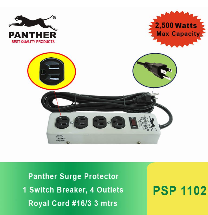 Panther HEAVY DUTY Surge Protector Extension Cords Lazada PH