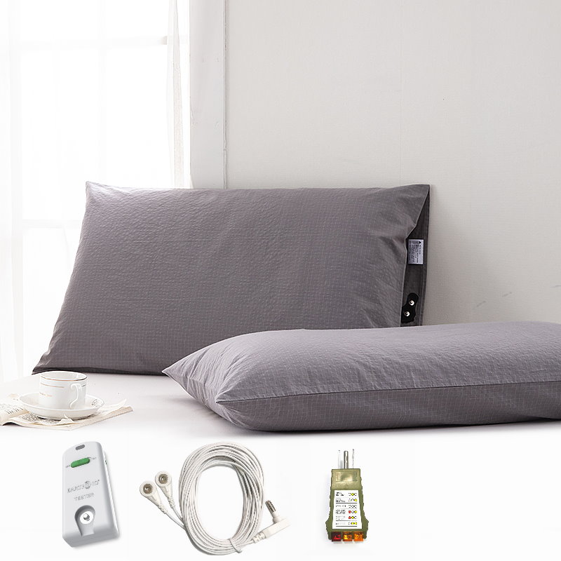 Earthing Pillow case 2 pcs conductive yard with nature cotton with grounding tester grounding