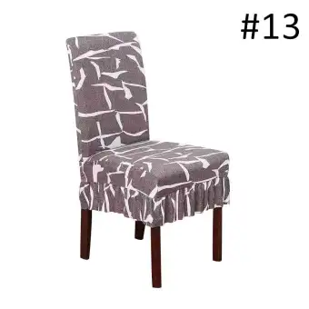 Luk Elastic Printed Design Skirt Dining Chair Seat Cover