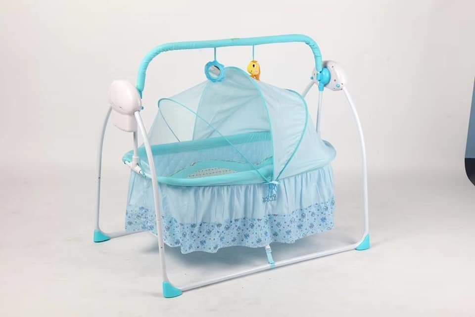 Vk1786 Primi Pretty In Blue Soothing Motions Baby Cradle Swing Bassinet