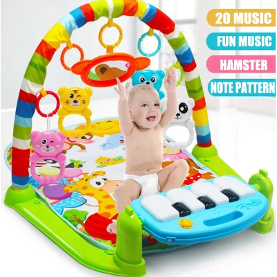 Baby Music Rack Play Matte Child Carpet Puzzle Carpet Piano Keyboard Infant Playmat Early Education Gym Crabs Game Pad Toys