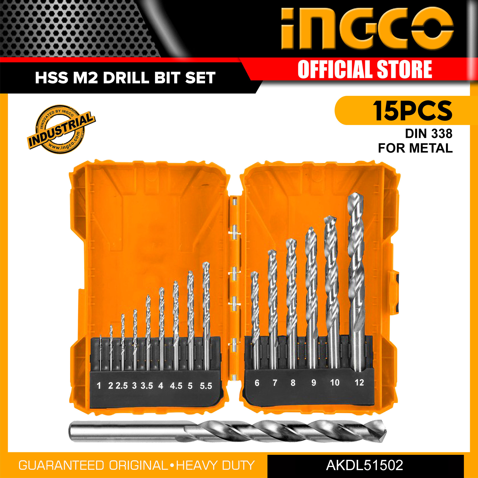 INGCO 15pcs HSS Drill Bit Set 1mm to 12mm AKDL51502 IHT Lazada PH