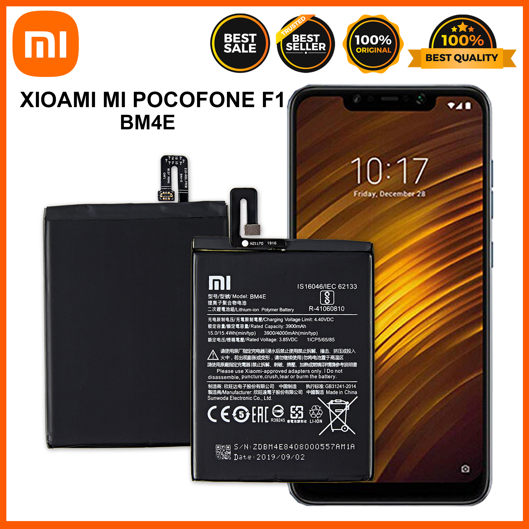 Original Xiaomi Mi Pocofone F1 Battery Model Bm4e 4000mah Advansity Lazada Ph 3898