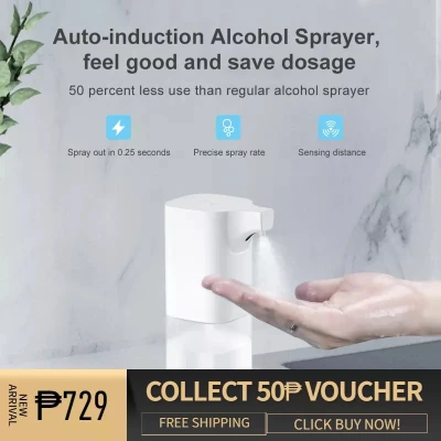 350mL Automatic Soap Dispenser Spray Type Touchless Soap Dispensers with IR Sensor Sanitizer 75% Alcohol Dispenser for Home Commercial Use