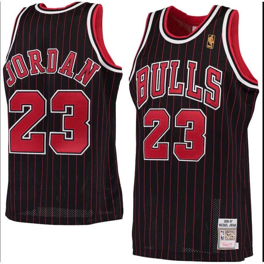 Men 23 Michael Jordan Jersey Black Chicago Bulls Jersey Hardwood