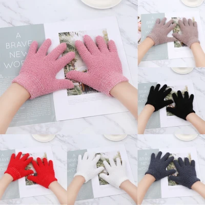ZHUGE Winter Cartoon Lovely Soft Warm Baby Candy Color Full Fingers Coral Plush Mittens Kids Gloves
