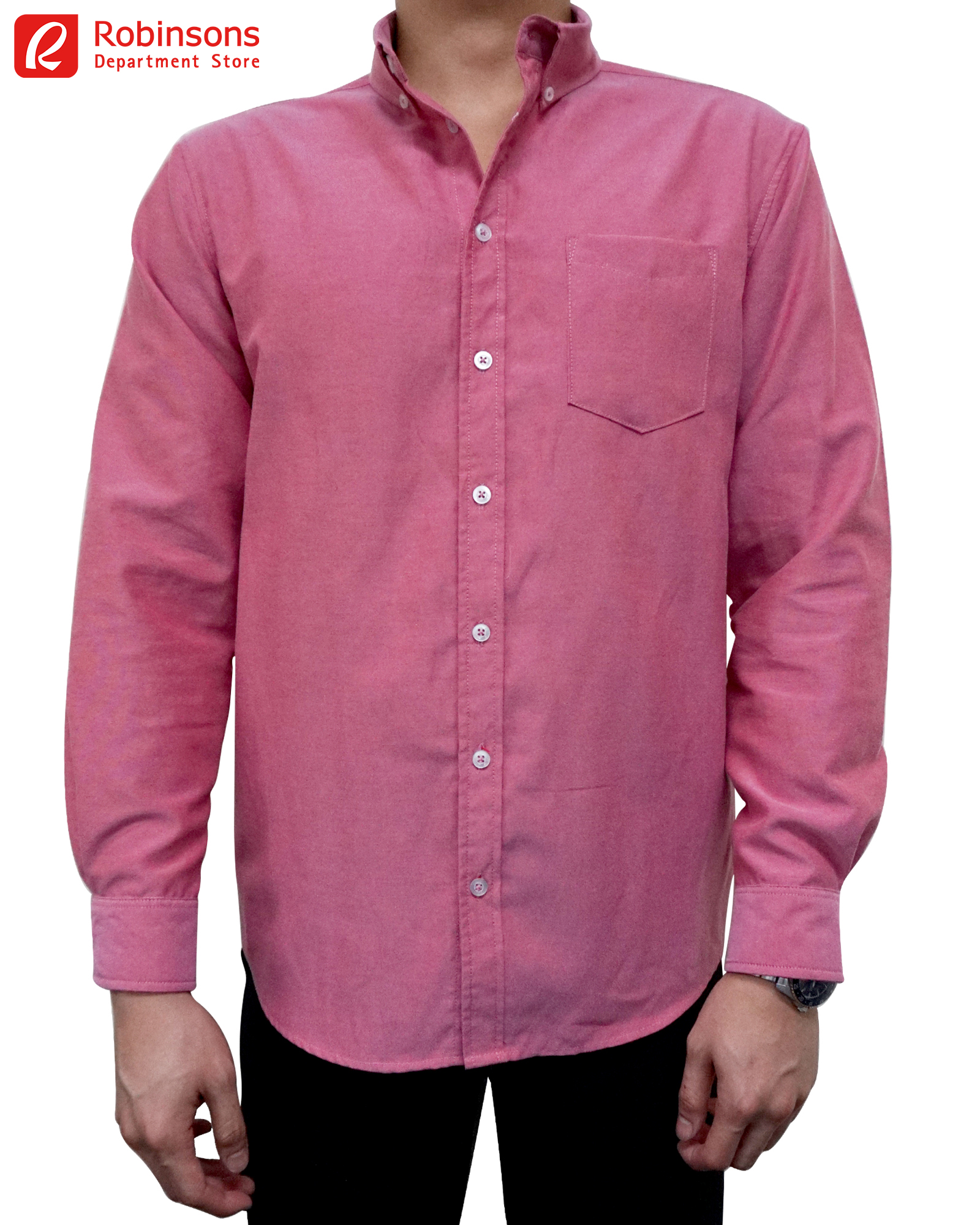 old rose long sleeve polo