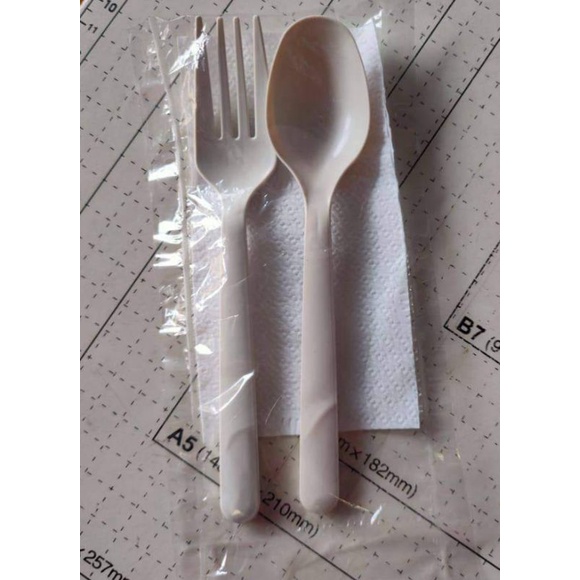 【New】 Spoon, Fork and Tissue Set (25pcs) Lazada PH