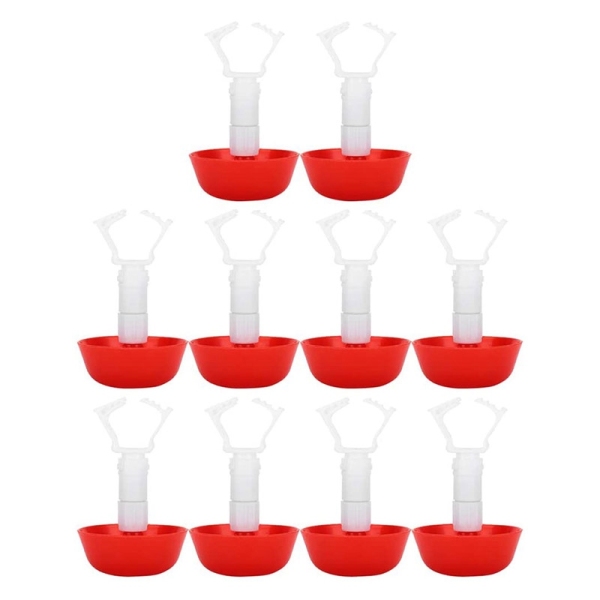 10Pcs Poultry Chicken Drinker Hanging Cups Chick Automatic Waterers Drinking Fountain for Farm Accessories