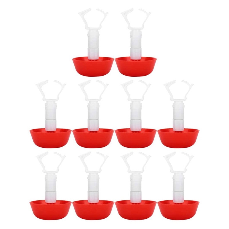 10Pcs Poultry Chicken Drinker Hanging Cups Chick Automatic Waterers Drinking Fountain for Farm Accessories