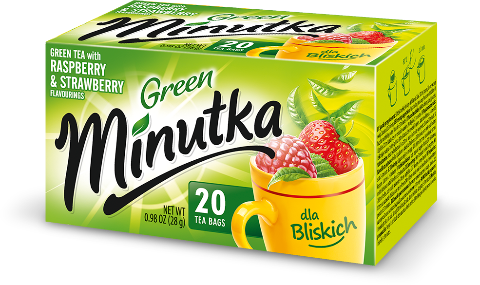 Green Minutka Green Tea With Raspberry And Strawberry Flavourings 28gm 