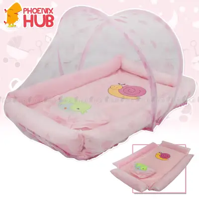 Phoenix Hub AB 806 Newborn Baby Bed with Pillow Mat Net