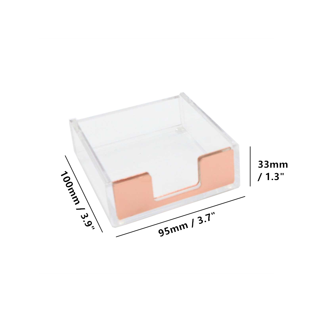 Marble Memo Holders Rose Gold Sticky Notes Pad Holder Acrylic Memo Pad Cube Holder Self Stick Notes Cube Dispenser for Home Office School Desk Organizers 