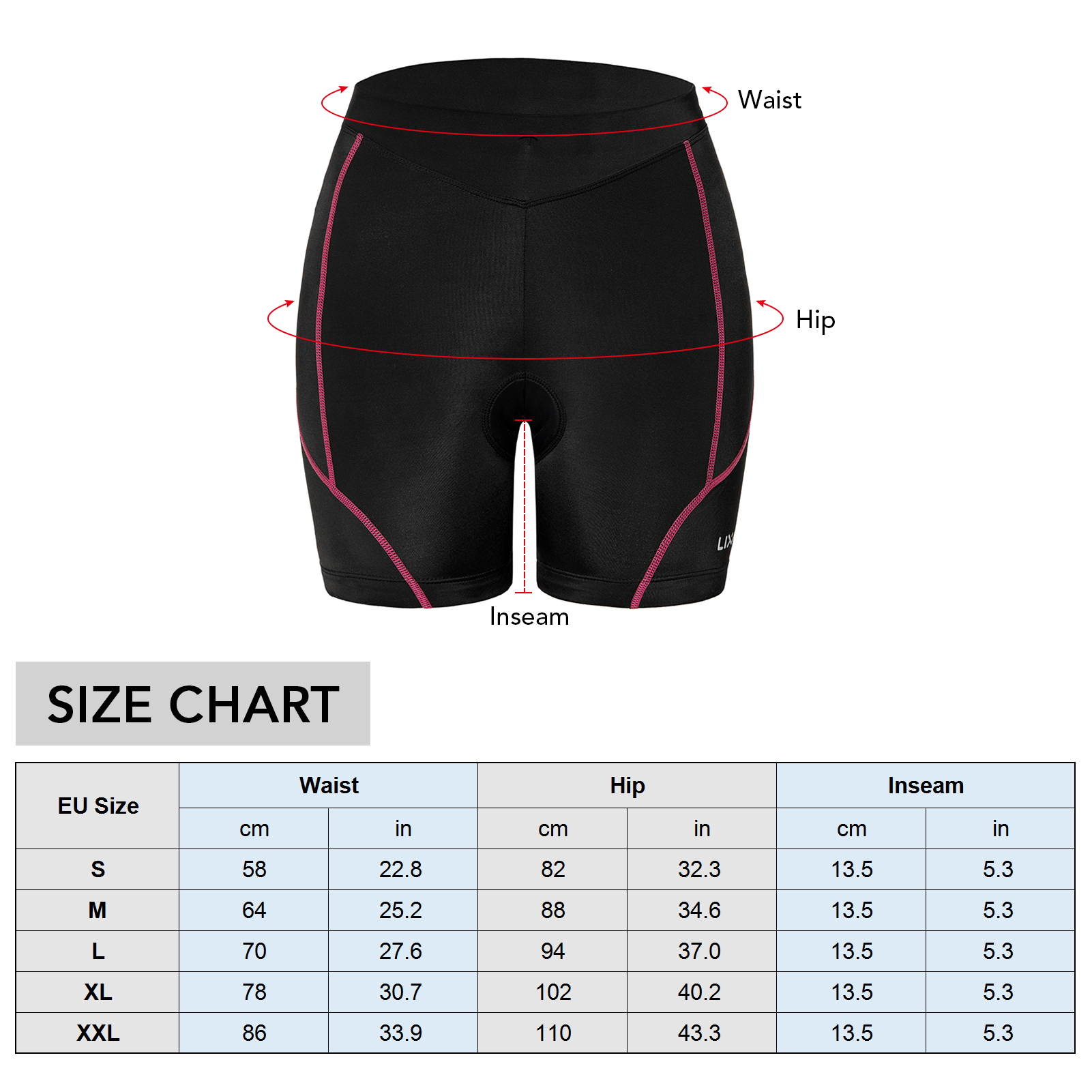 Lixada Women Bike Padded Shorts Cycling 3D Padded Underwear Bicycle Padding  Riding Shorts Biking Underwear Shorts Victory Team