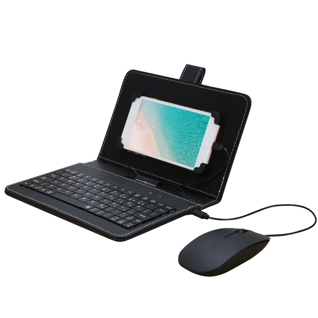 Portable TypeC/MicroUsb Keyboard with Cove for Mobile Phones Tablet
