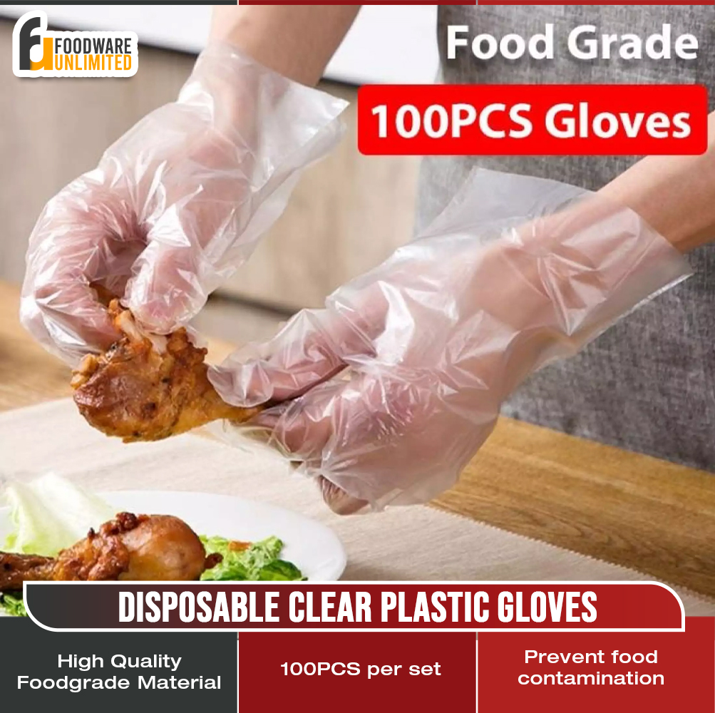 clear disposable food gloves