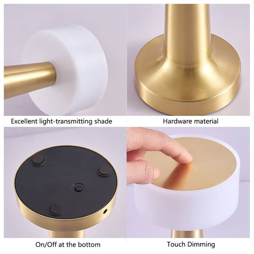 Vimite LED Touch Sensor Table Lamp USB Rechargeable Wireless Eye Protective Adjust Brilliant Night Light Decorative Desk Bedside Light for Bedroom Study Reading