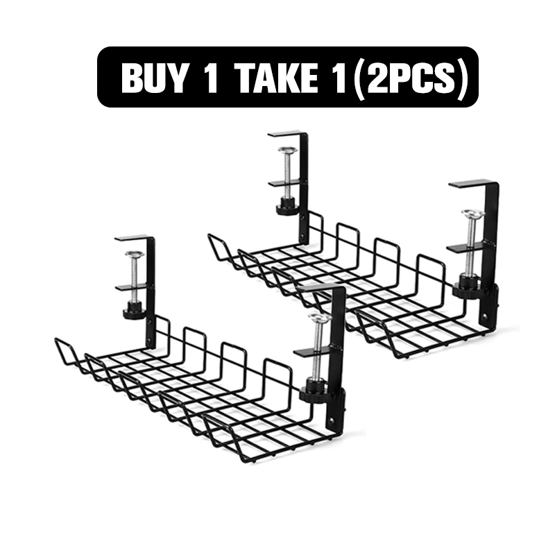 Shopata Under Table Storage Wire Cable Management Tray Desk Socket