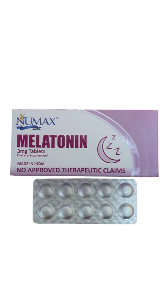 [For Natural Sleep] Numax Pure 3mg Melatonin Supplement Sleep Aid (10 ...