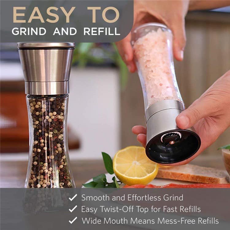 Multilayer Pepper Grinder Shaker Salt And Stainless Steel Manual Powder