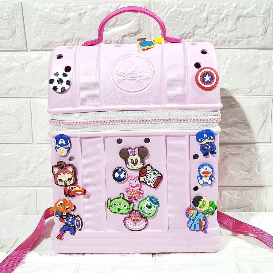 Limited Edition Crocs Jibbitz Ziptop Medium Size Backpack Light Pink