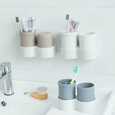 Candy Online Wall Hanging Bathroom Shelves Tooth Cup Set Travel Toothbrush Holder Organizer