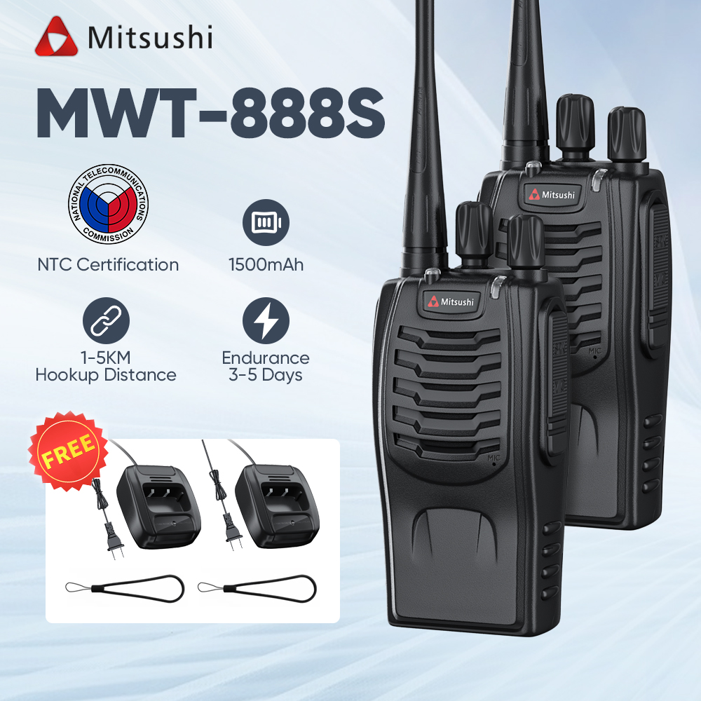 Mitsushi MWT888S 1500Mah set of 2 Walkie Talkie NTC Registered 16