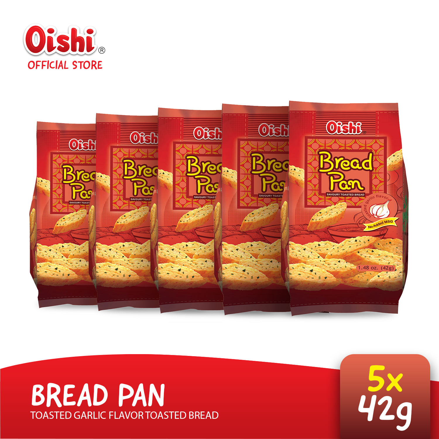 Oishi - Bread Pan Toasted Garlic Flavor - 1.48 oz