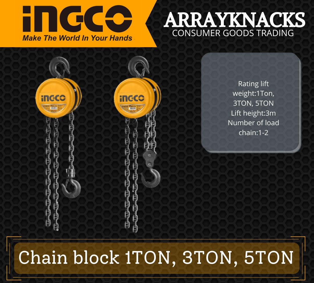 INGCO Chain block 1TON, 3TON, 5TON (HCBK0101) (HCBK0103) (HCBK0105 ...