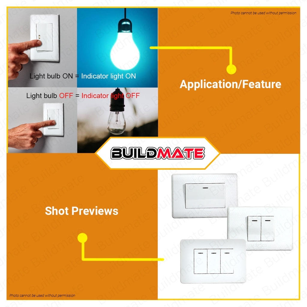 BUILDMATE Ingco Light Switch 1 Gang 2 Gang 3 Gang Outlet And Switch ...