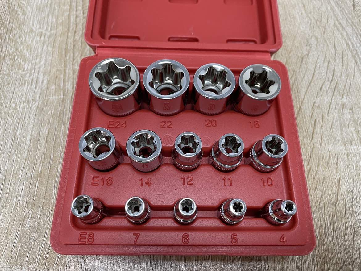 【Local delivery】 14Pcs/set Female E Type Bit Sockets Wrench Head E4