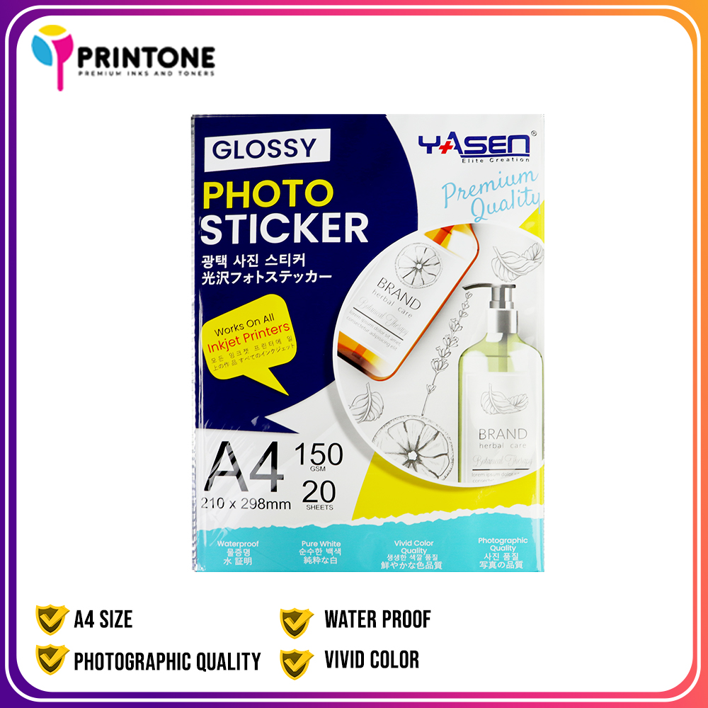 YASEN Photo Sticker Paper A4 Size 90GSM / 135GSM / 150GSM High