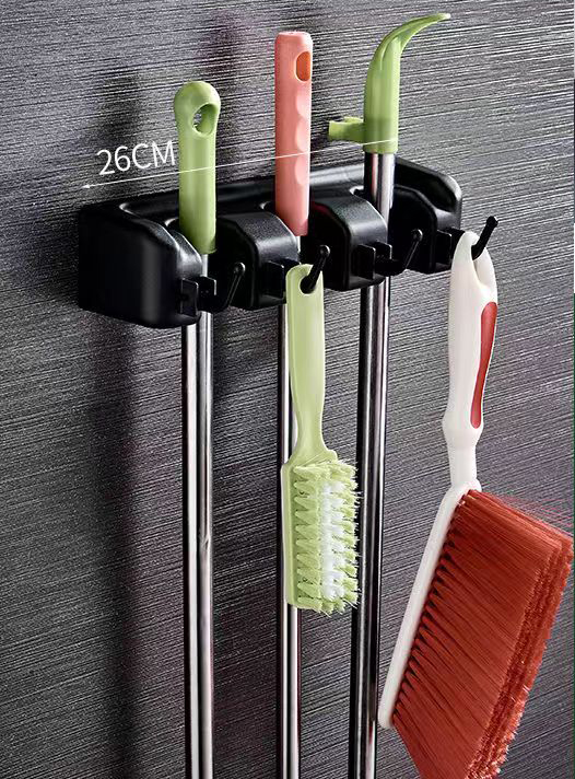 Mop & Broom Holders Wall Mounted Heavy Duty Brooms Garden Tools