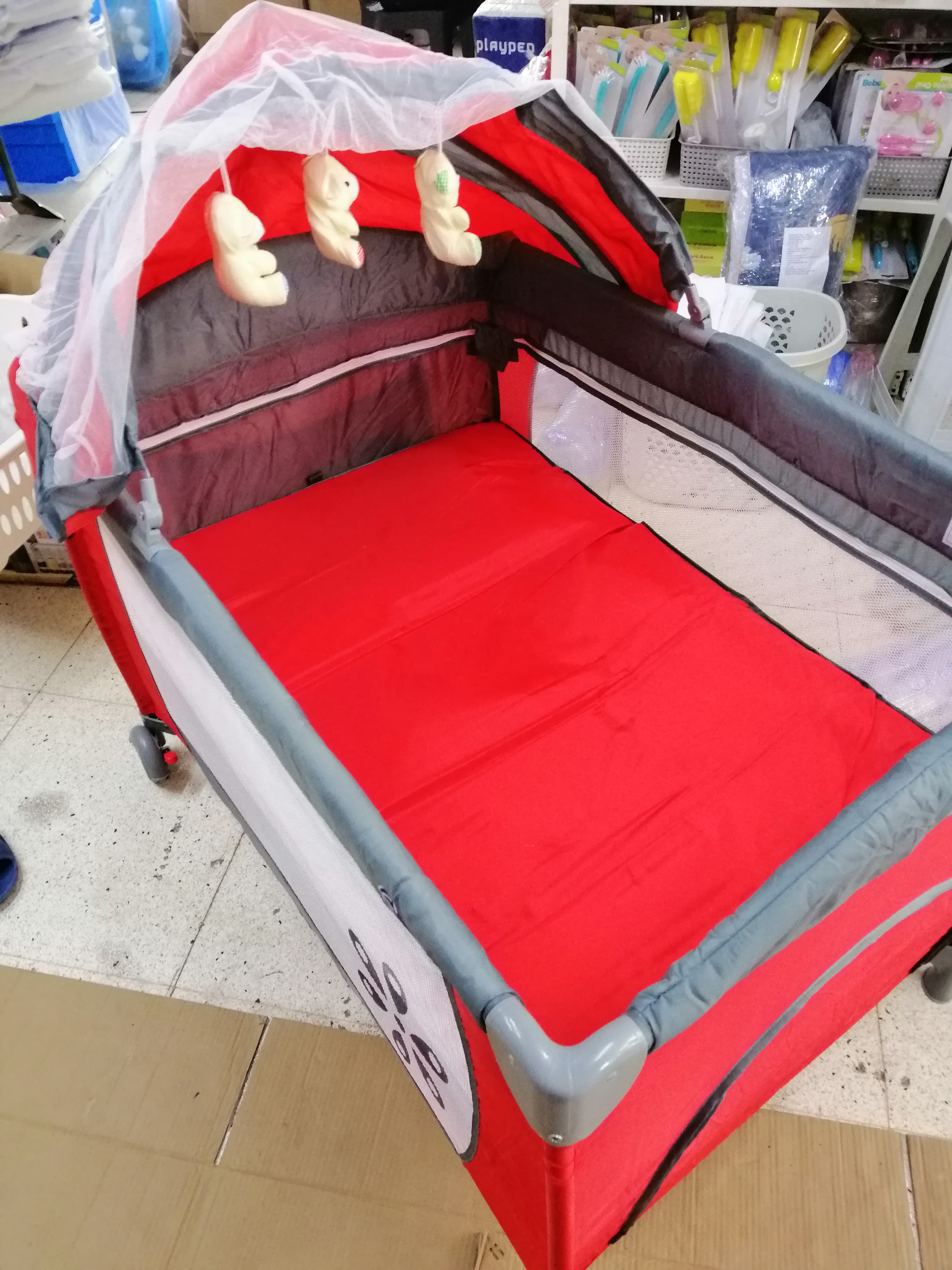 red changing table